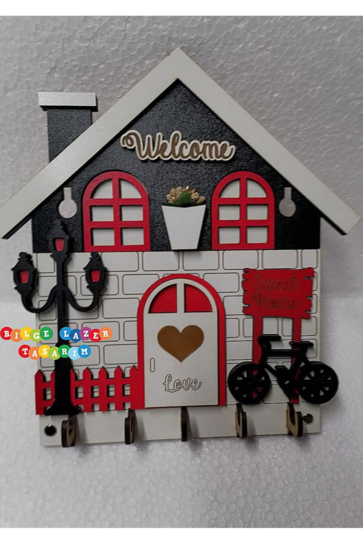 Duvar Askılı Anahtarlık Ev Hediyesi Dekoratif Anahtar Askısı 21 X 24 cm