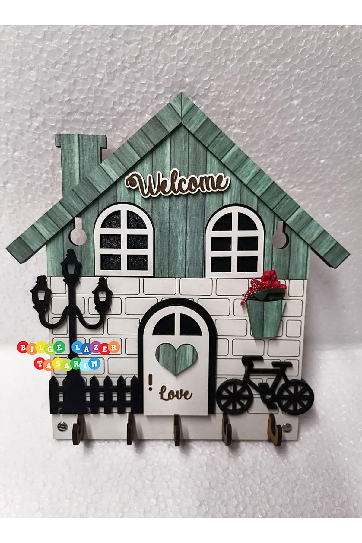 Duvar Askılı Anahtarlık Ev Hediyesi Dekoratif Anahtar Askısı 21 X 24 cm