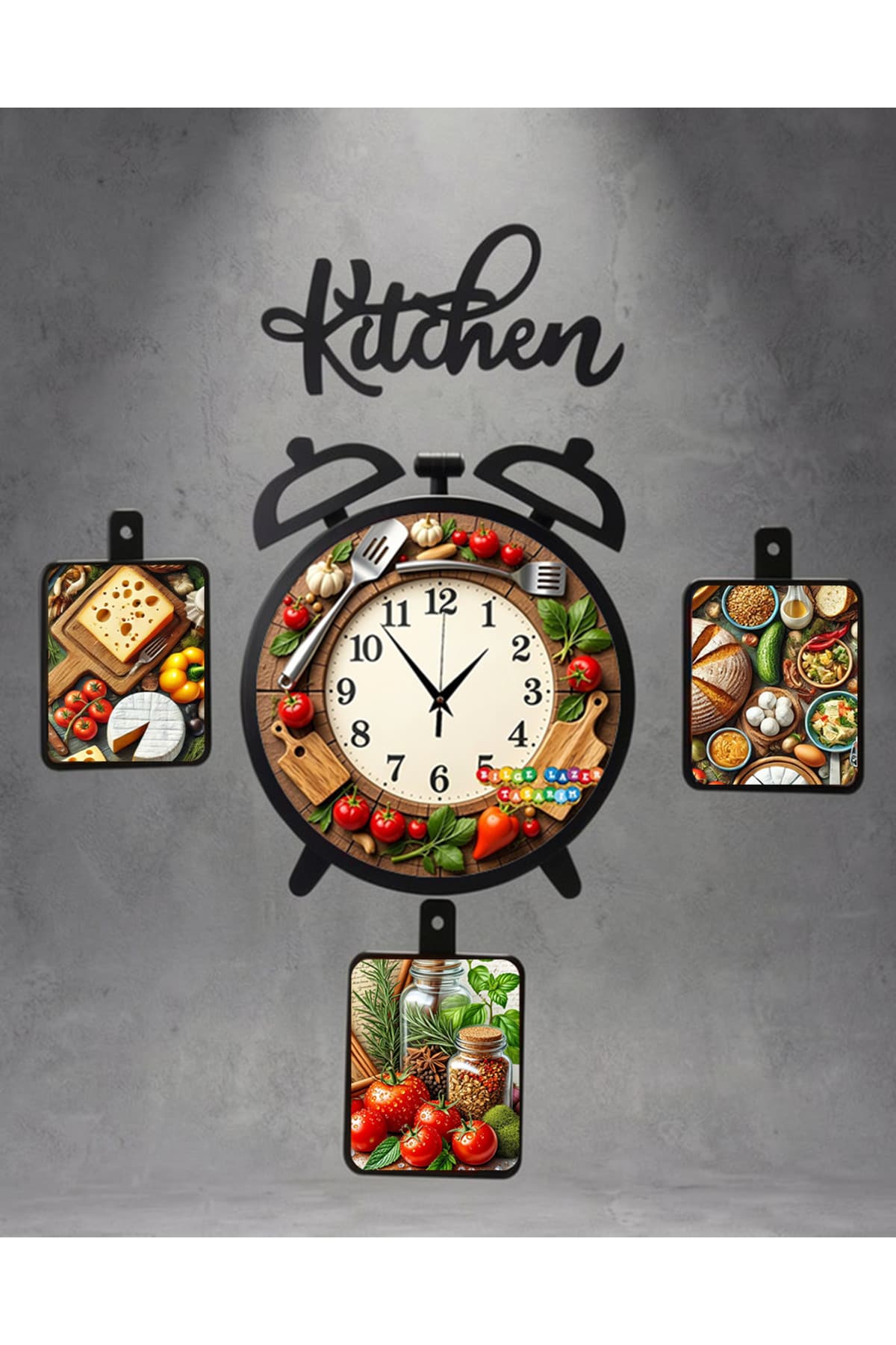 Bilge Ahşap RETRO TASARIM Dekoratif Mutfak Saati (kitchen)