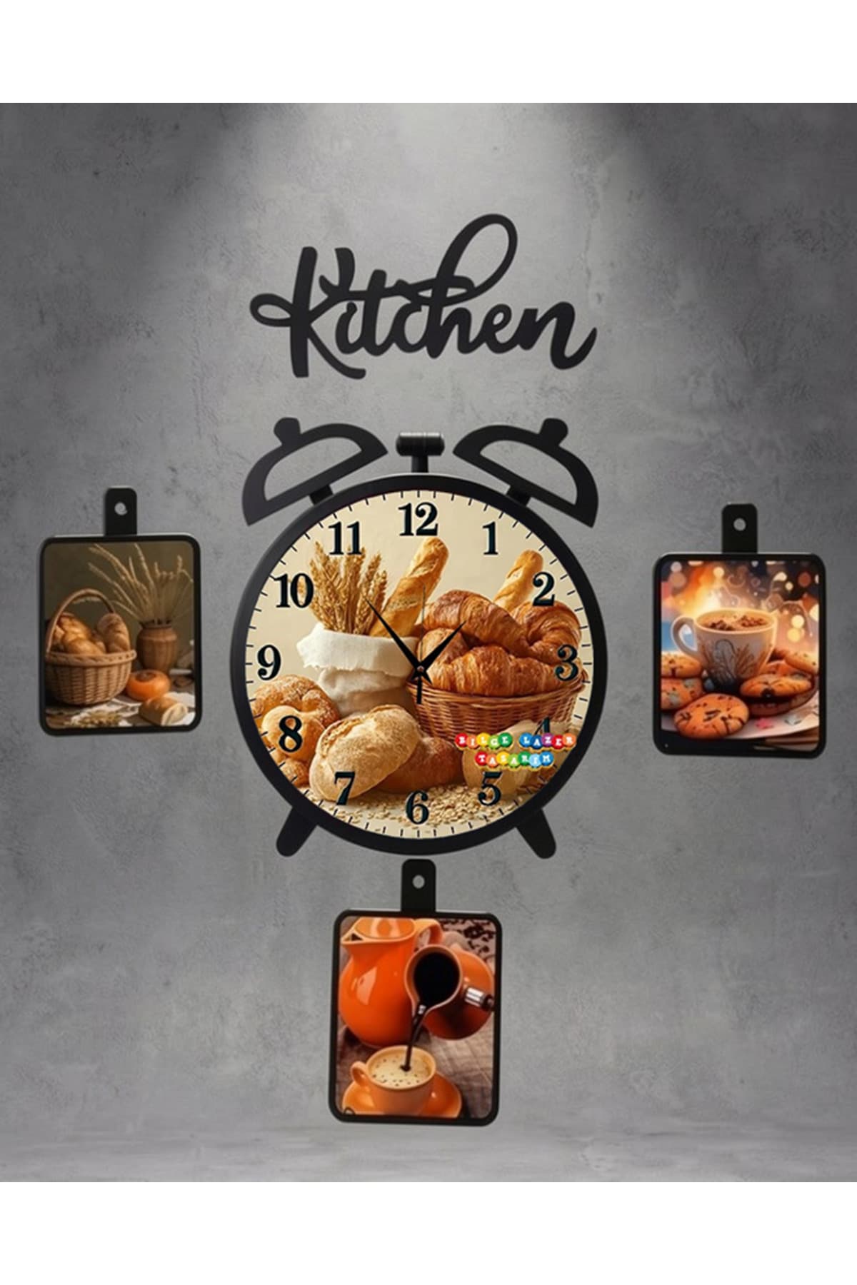 Bilge Ahşap RETRO TASARIM Dekoratif Mutfak Saati (kitchen)