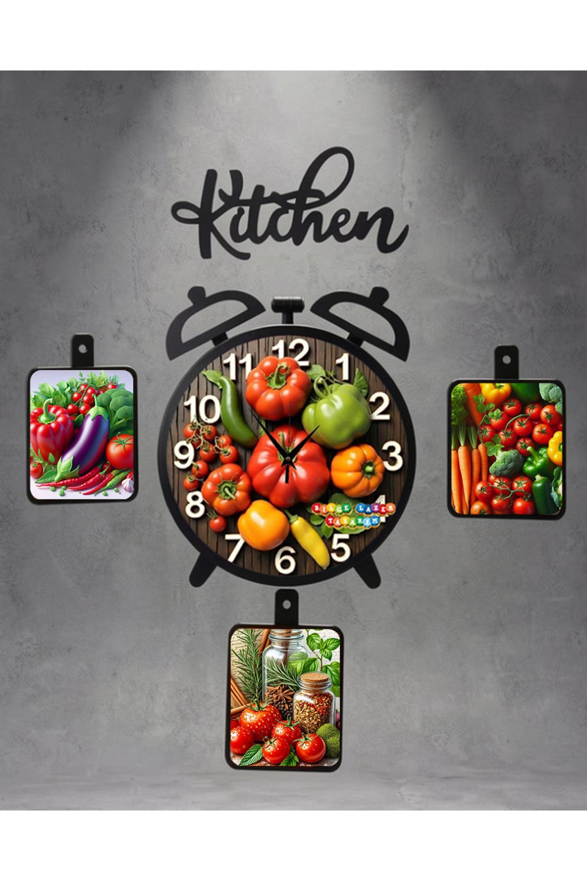 Bilge Ahşap RETRO TASARIM Dekoratif Mutfak Saati (kitchen)