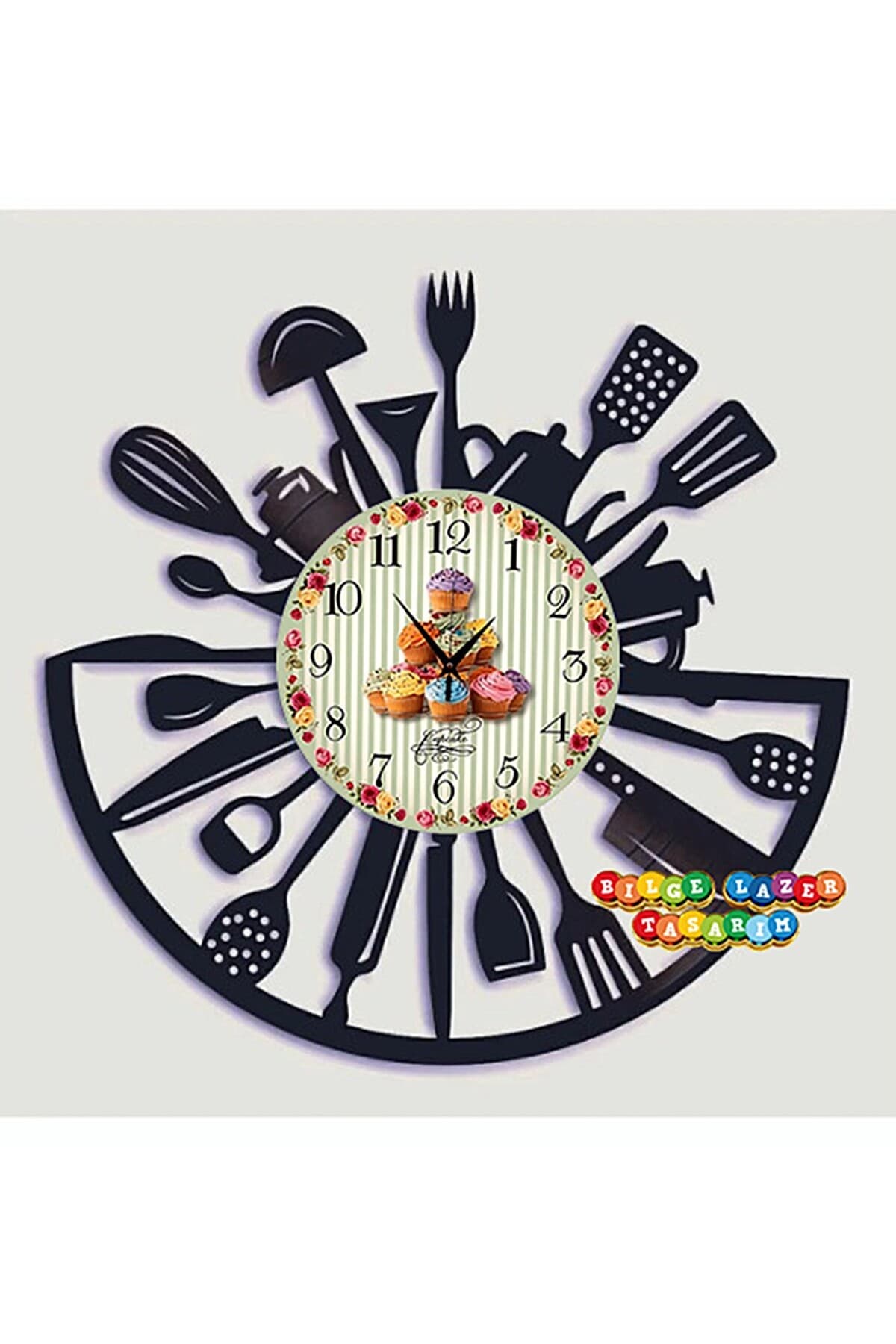bilge Tasarım Mutfak ( kitchen ) Duvar Saati 40 x 40 CM