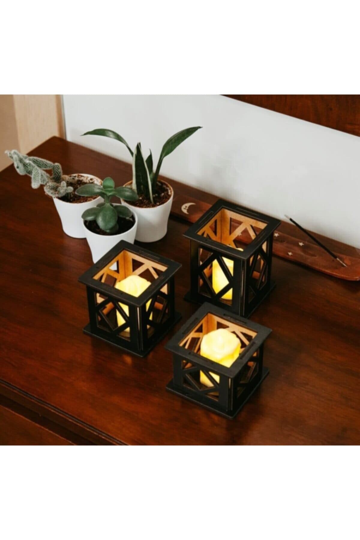 Tealight Mumluk Seti Siyah - Detay