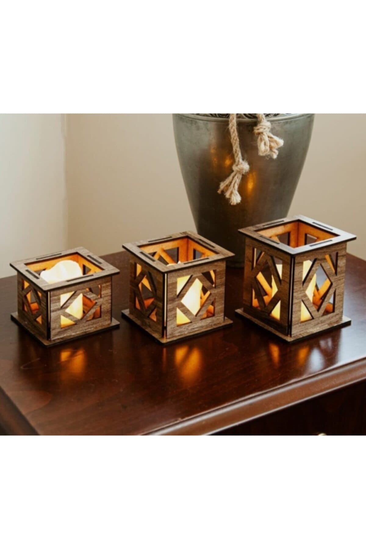 Tealight Mumluk Seti Ceviz