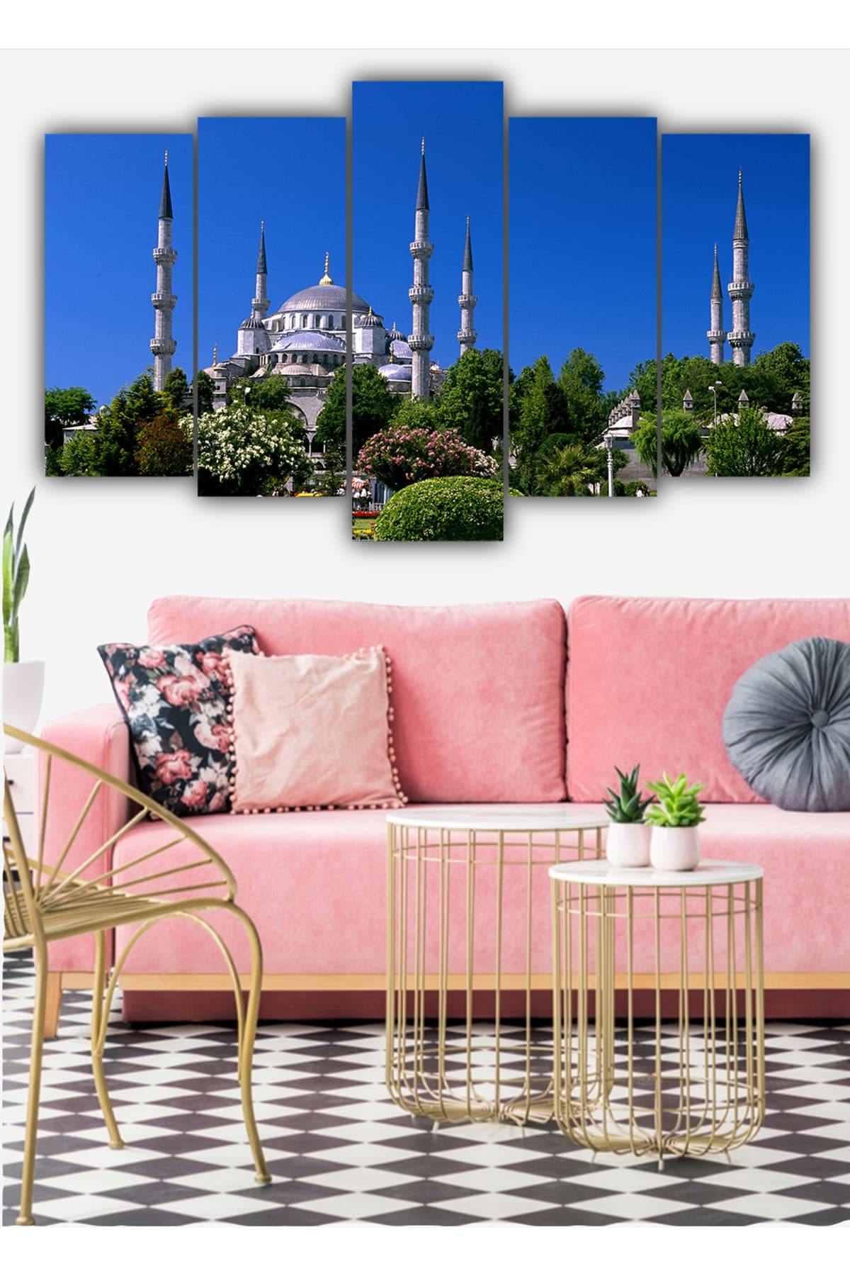 Bilge 5 Parçalı Cami Mdf Tablo - B5mdf-0012
