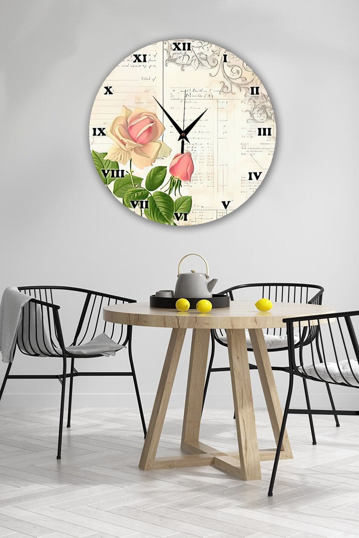 Bilge Retro Tasarımlı Duvar Saati 35x35cm