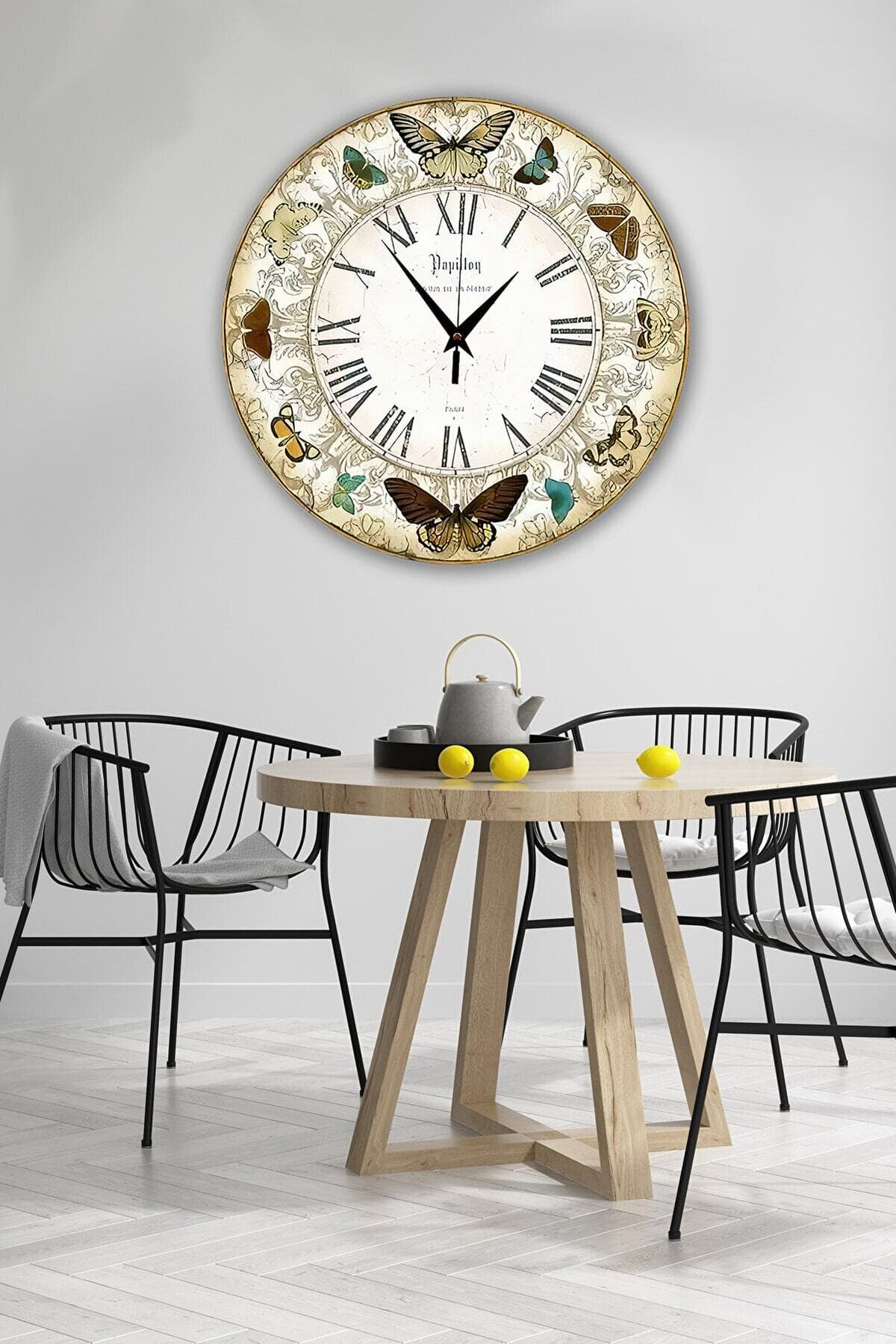 Bilge Retro Tasarımlı Duvar Saati 35x35cm - Detay