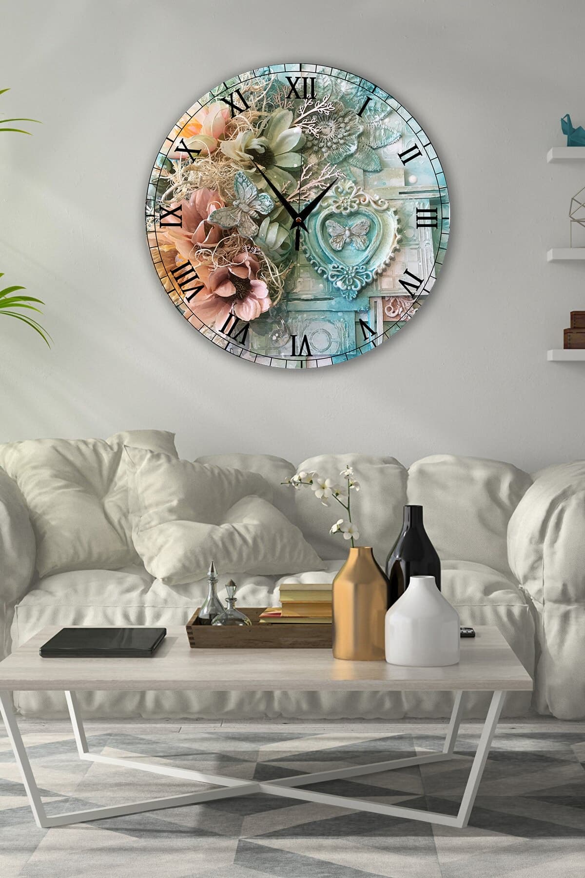 Bilge Retro Tasarımlı Duvar Saati 35x35cm - Detay