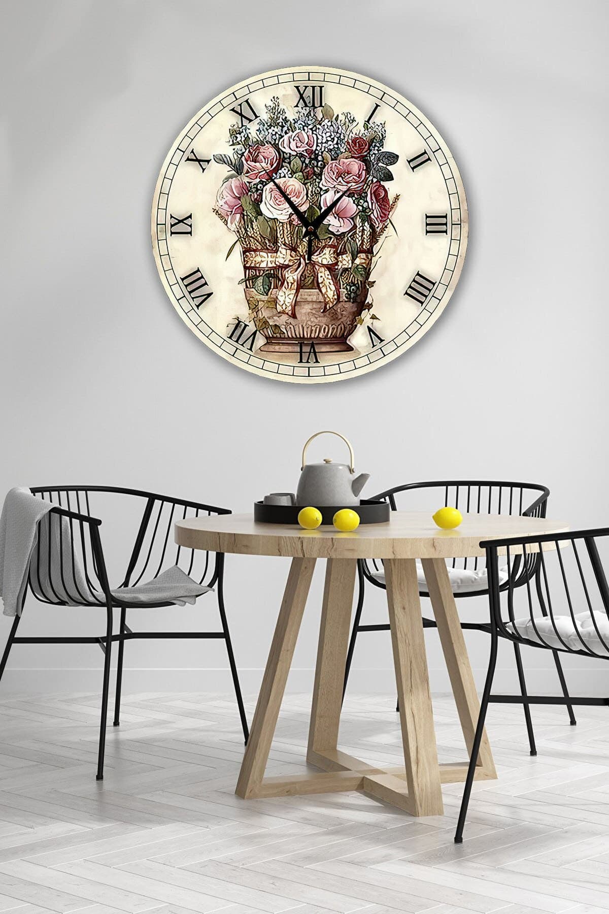 Bilge Retro Tasarımlı Duvar Saati 35x35cm - Detay