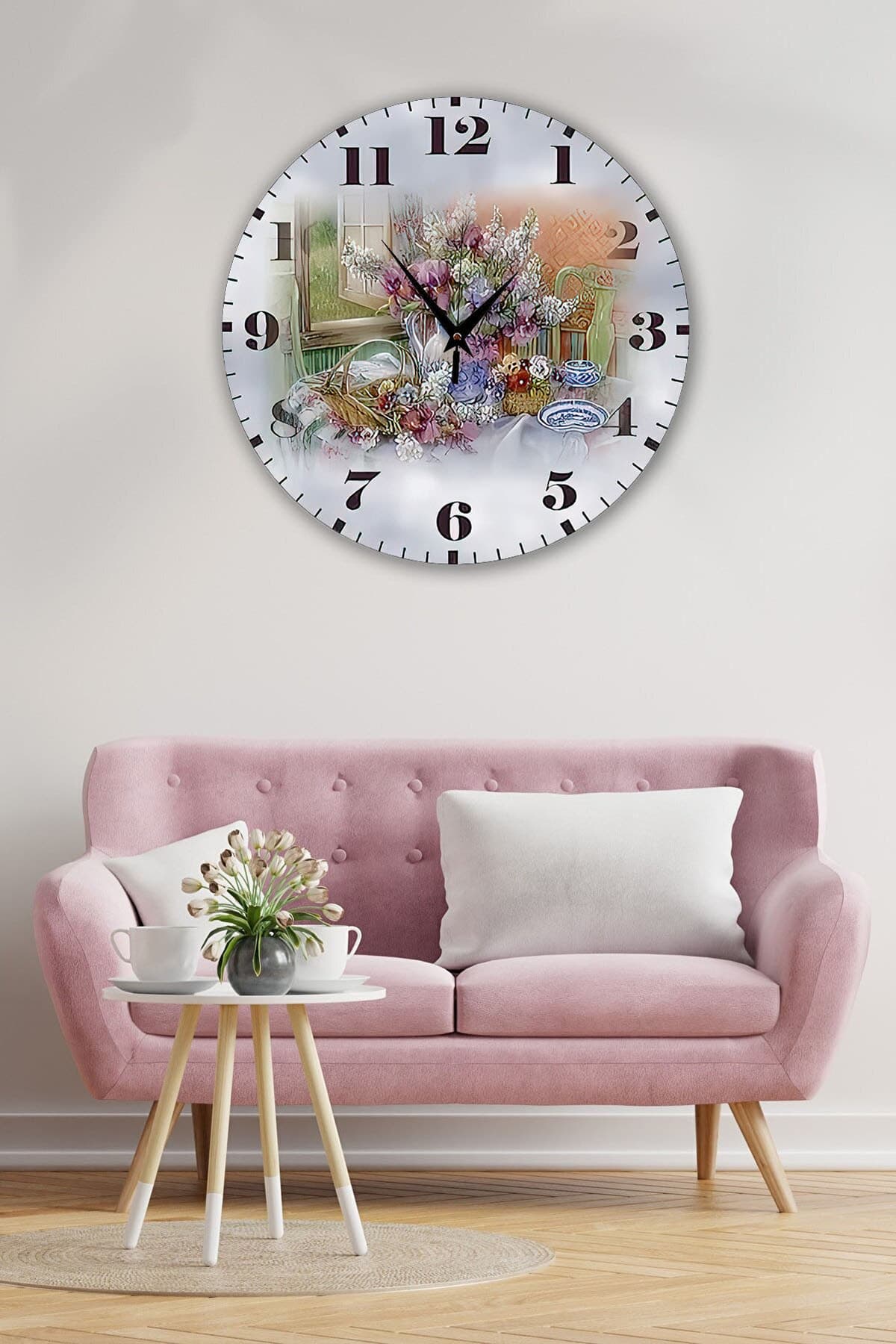 Bilge Retro Tasarımlı Duvar Saati 35x35cm - Detay