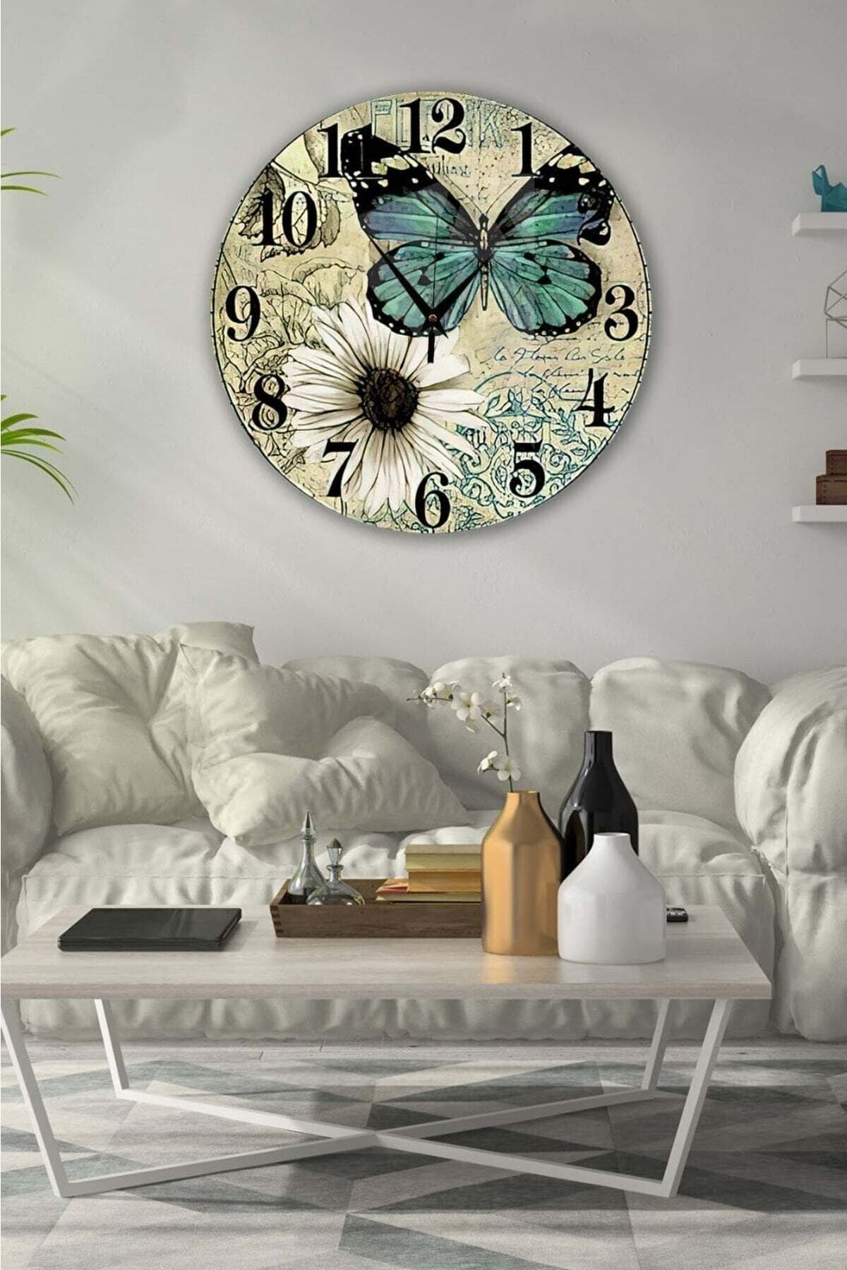 Bilge Retro Tasarımlı Duvar Saati 40x40cm - Detay
