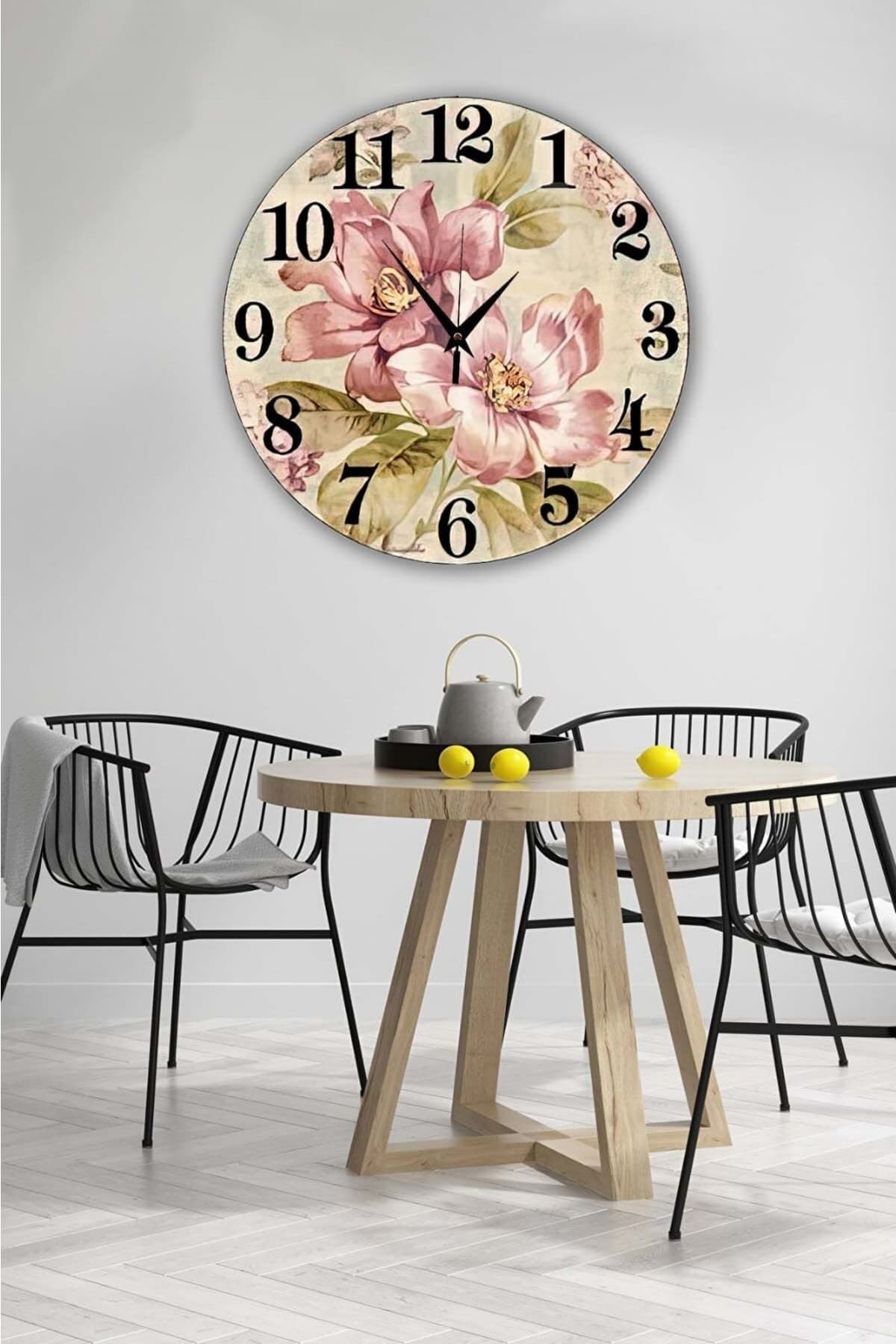 Bilge Retro Tasarımlı Duvar Saati 40x40cm - Detay