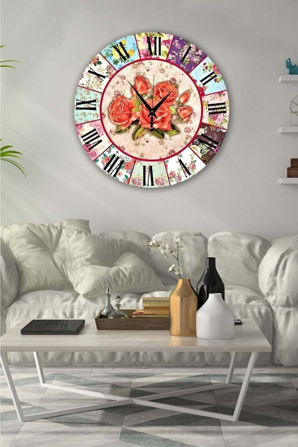 Bilge Retro Tasarımlı Duvar Saati 40x40cm - Detay