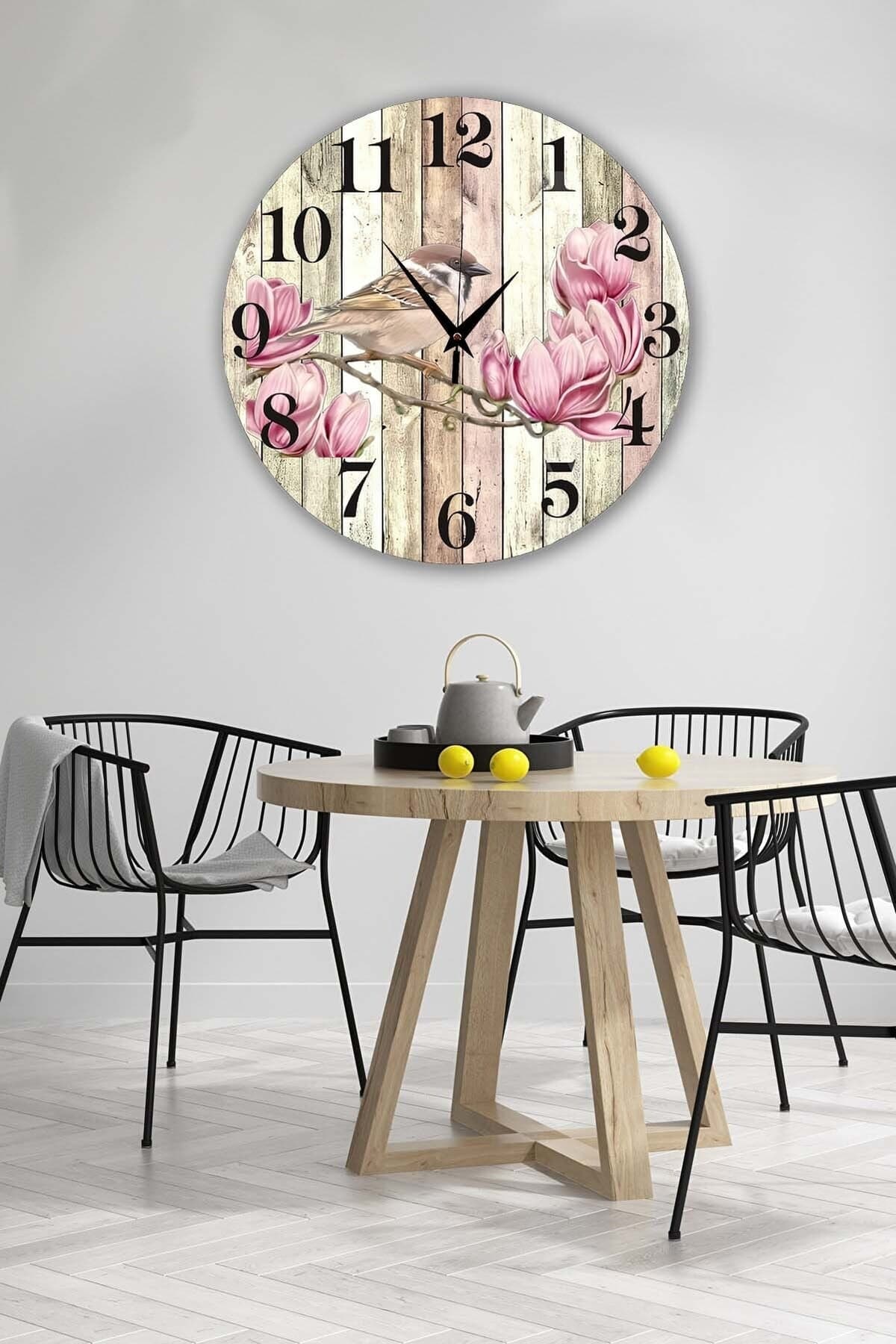 Bilge Retro Tasarımlı Duvar Saati 35x35cm - Detay