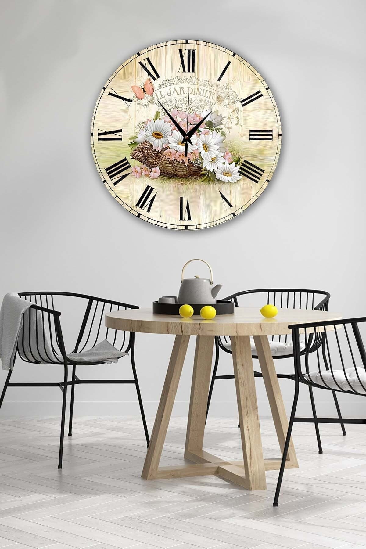 Bilge Retro Tasarımlı Duvar Saati 35x35cm