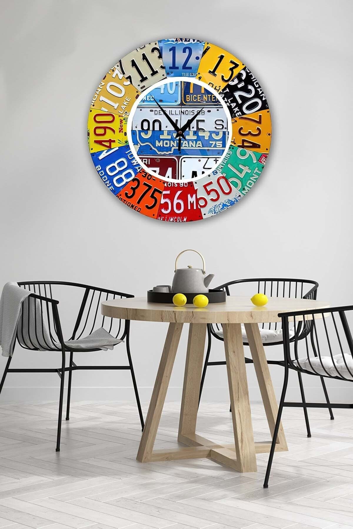 Bilge Retro Tasarımlı Duvar Saati 35x35cm