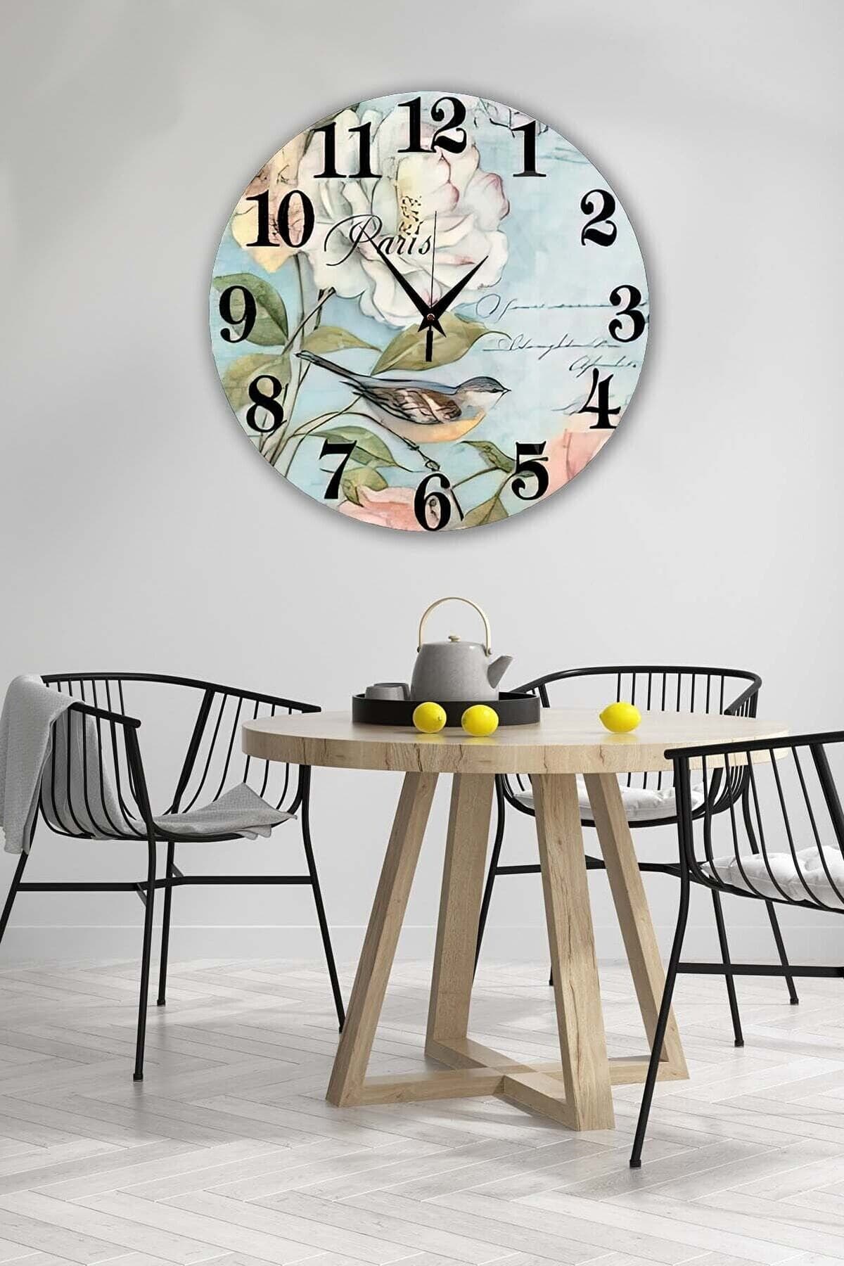 Bilge Retro Tasarımlı Duvar Saati 35x35cm - Detay