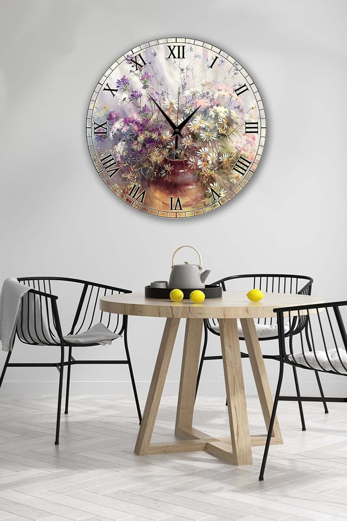 Bilge Retro Tasarımlı Duvar Saati 35x35cm - Detay