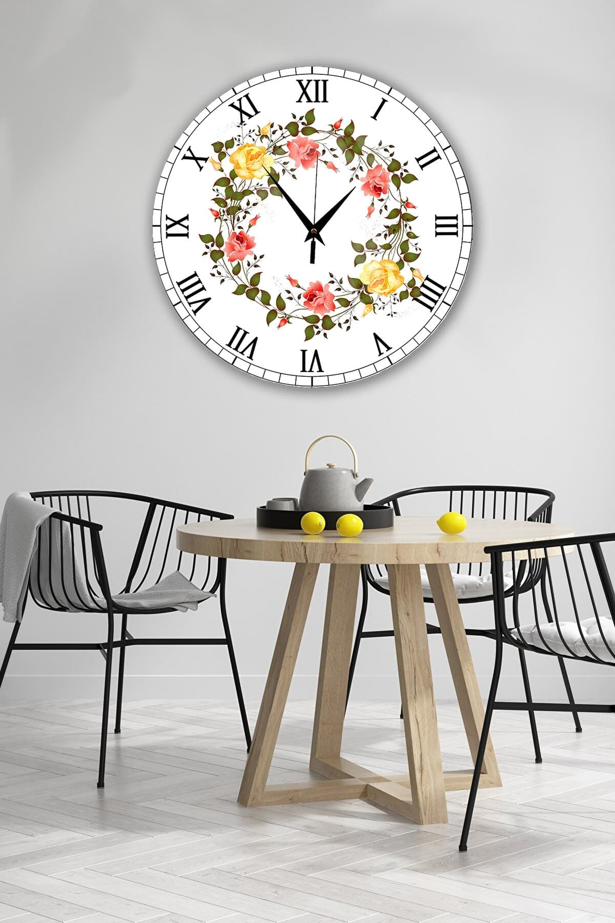 Bilge Retro Tasarımlı Duvar Saati 35x35cm - Detay