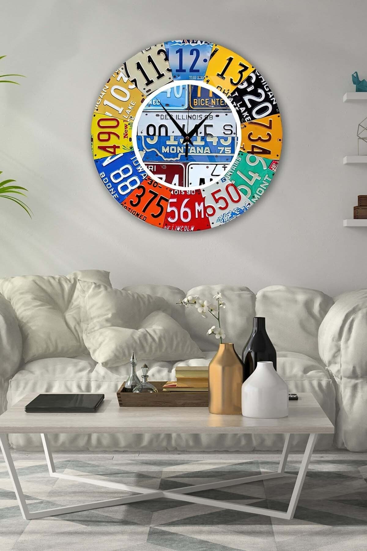 Bilge Retro Tasarımlı Duvar Saati 35x35cm - Detay