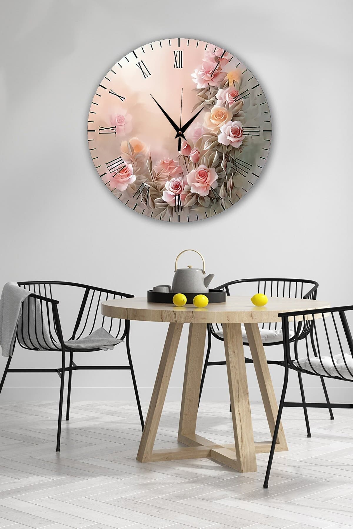Bilge Retro Tasarımlı Duvar Saati 35x35cm - Detay