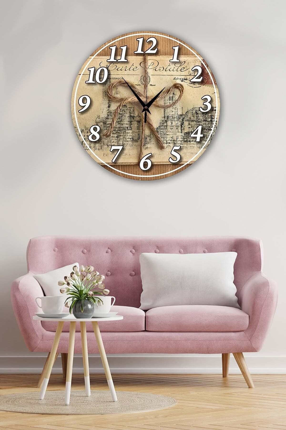 Bilge Retro Tasarımlı Duvar Saati 40x40cm - Detay