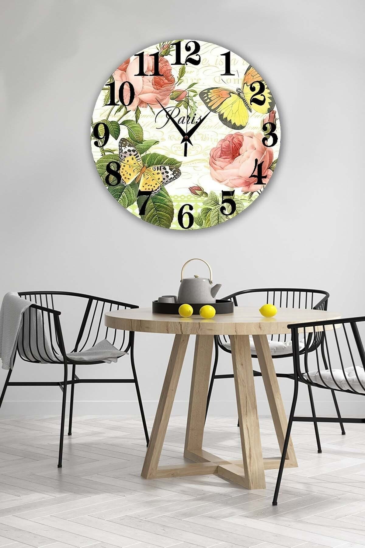 Bilge Retro Tasarımlı Duvar Saati 35x35cm - Detay
