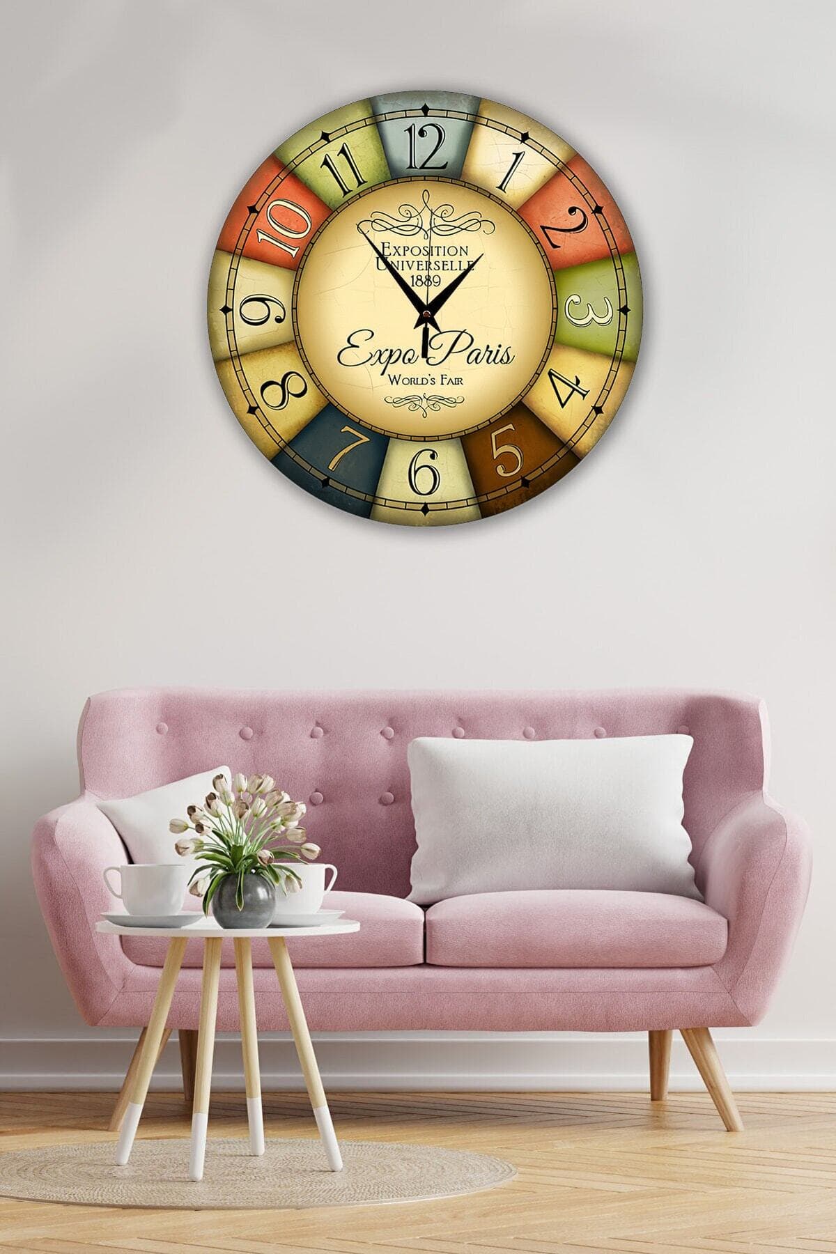 Bilge Retro Tasarımlı Duvar Saati 40 X 40 Cm - Detay