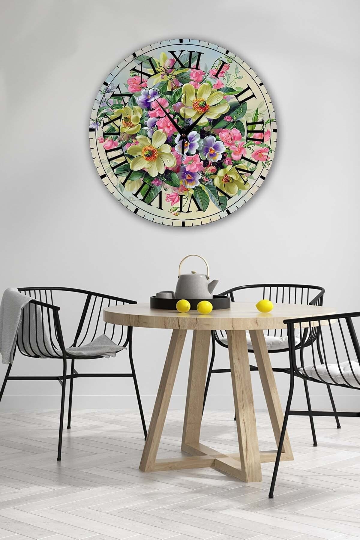 Bilge Retro Tasarımlı Duvar Saati 35x35cm