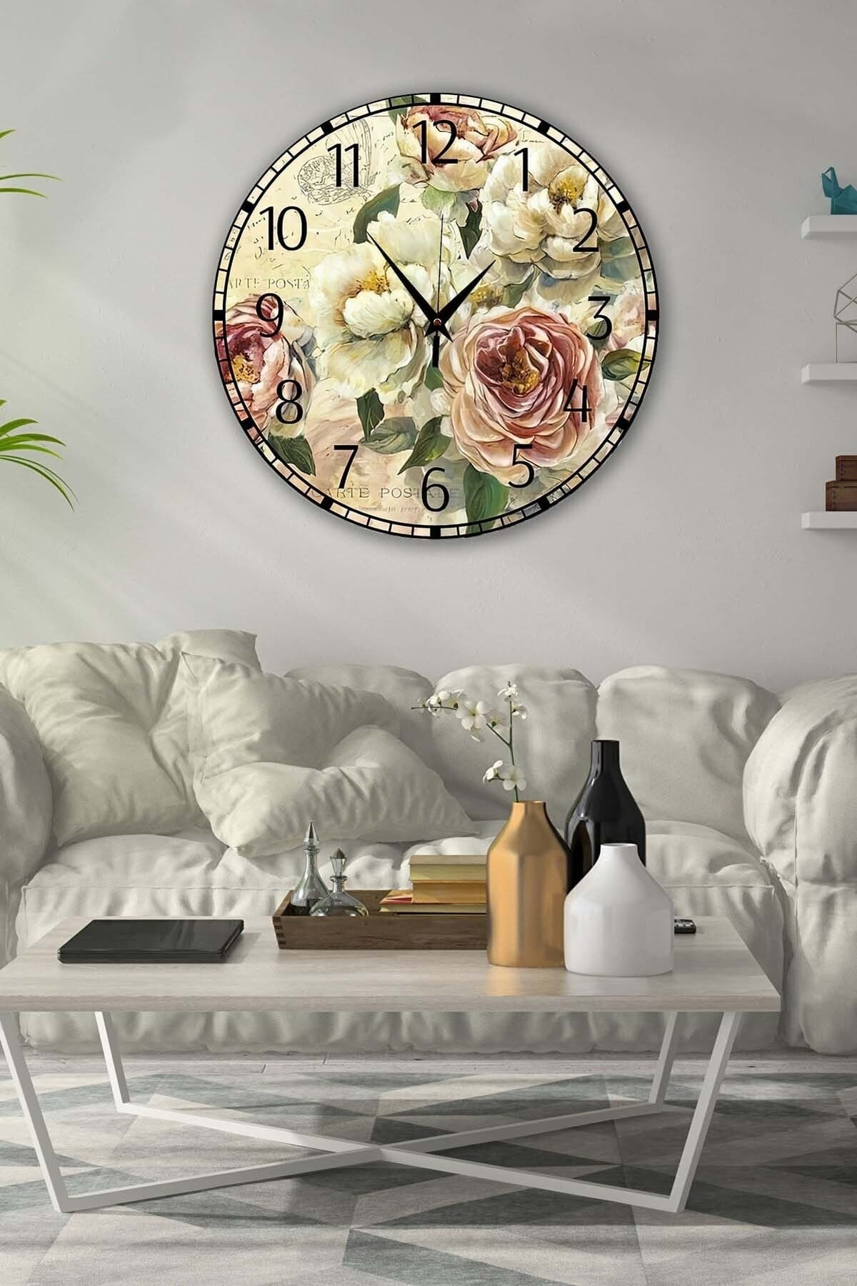 Bilge Retro Tasarımlı Duvar Saati 35x35cm - Detay