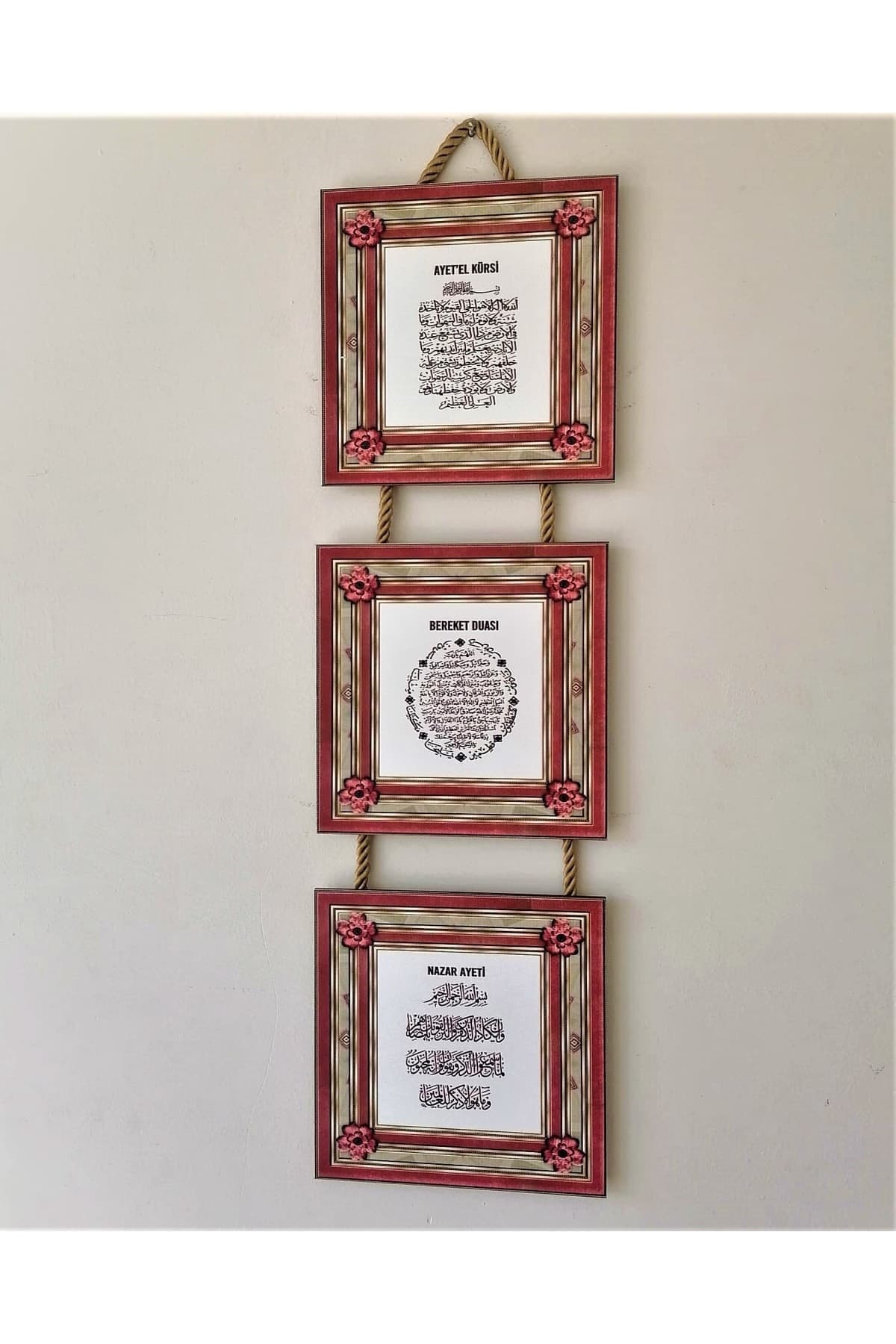 Otantik Hediyelik 3 Lü Ayet'el Kürsi & Nazar Duası & Bereket Duası