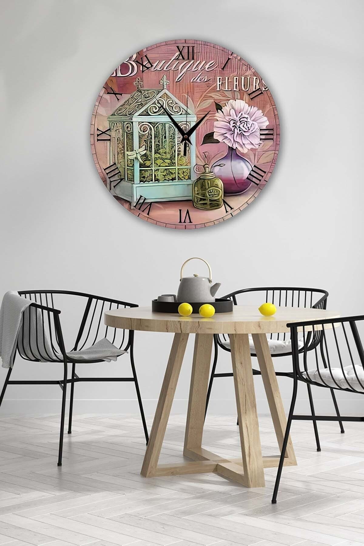 Bilge Retro Tasarımlı Duvar Saati 35 X 35 Cm