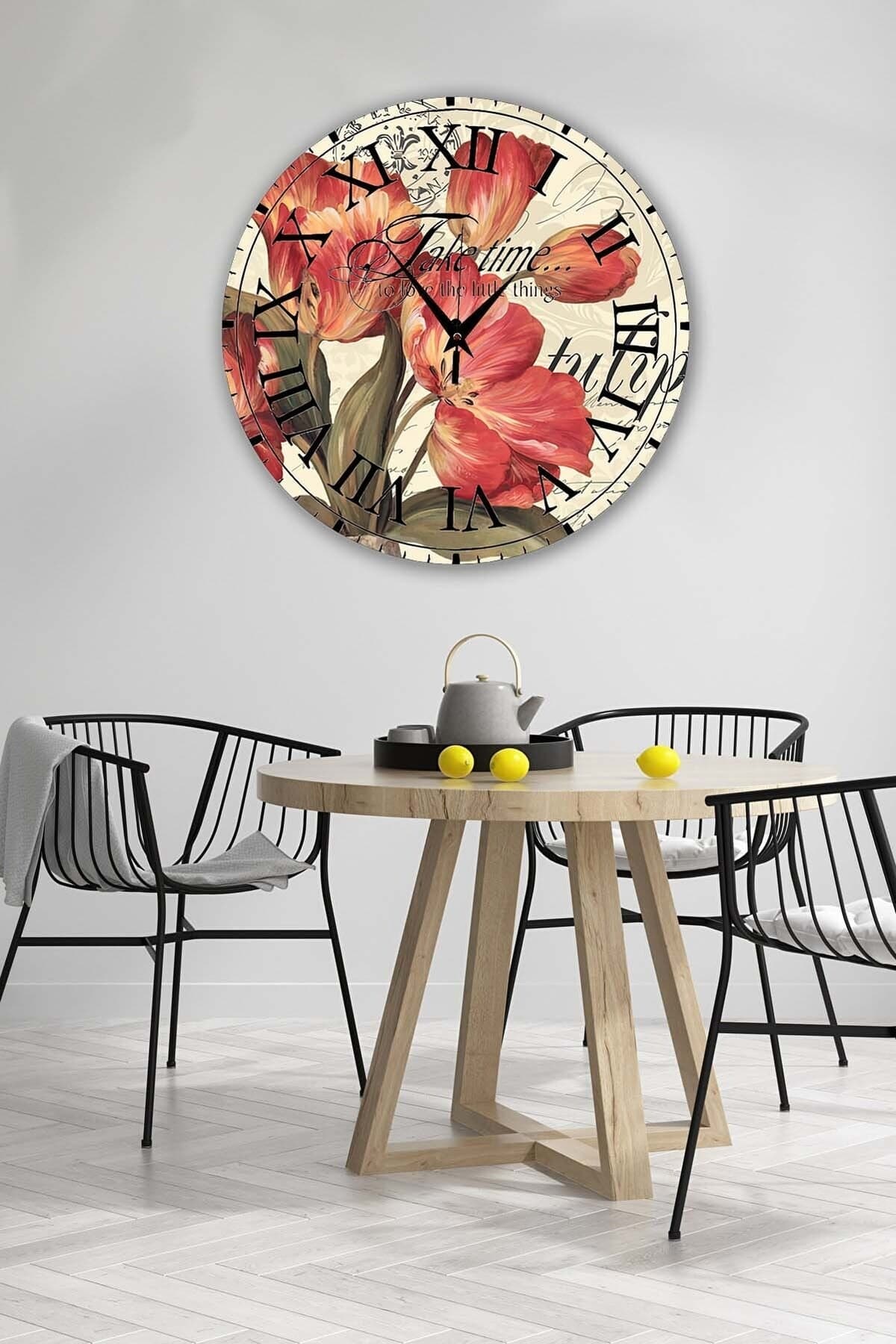 Bilge Retro Tasarımlı Duvar Saati 35 X 35 Cm