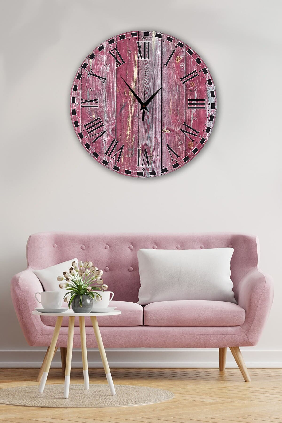Retro Tasarımlı Duvar Saati 35x35 Cm