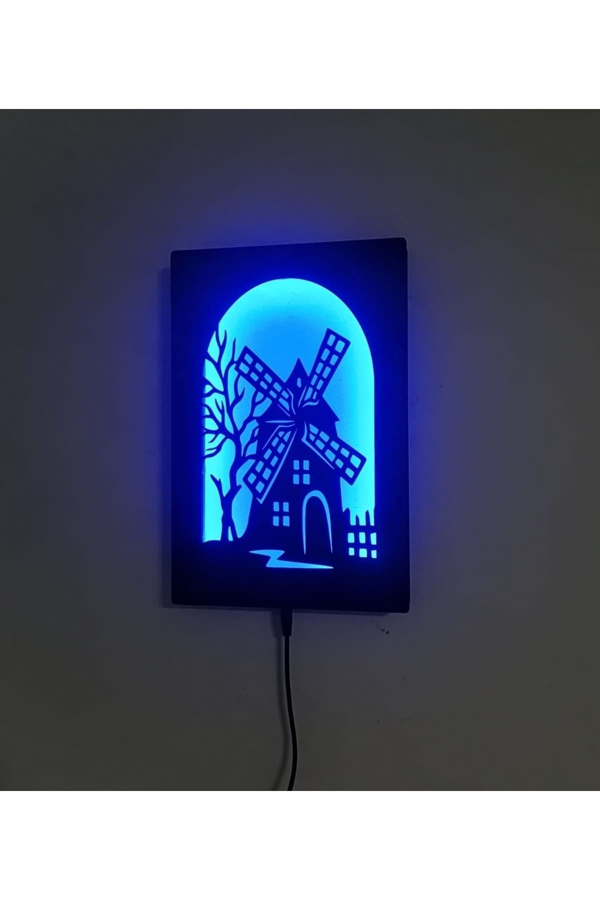 otantik dekoratif led ışıklı duvar tablo ve gece lambası