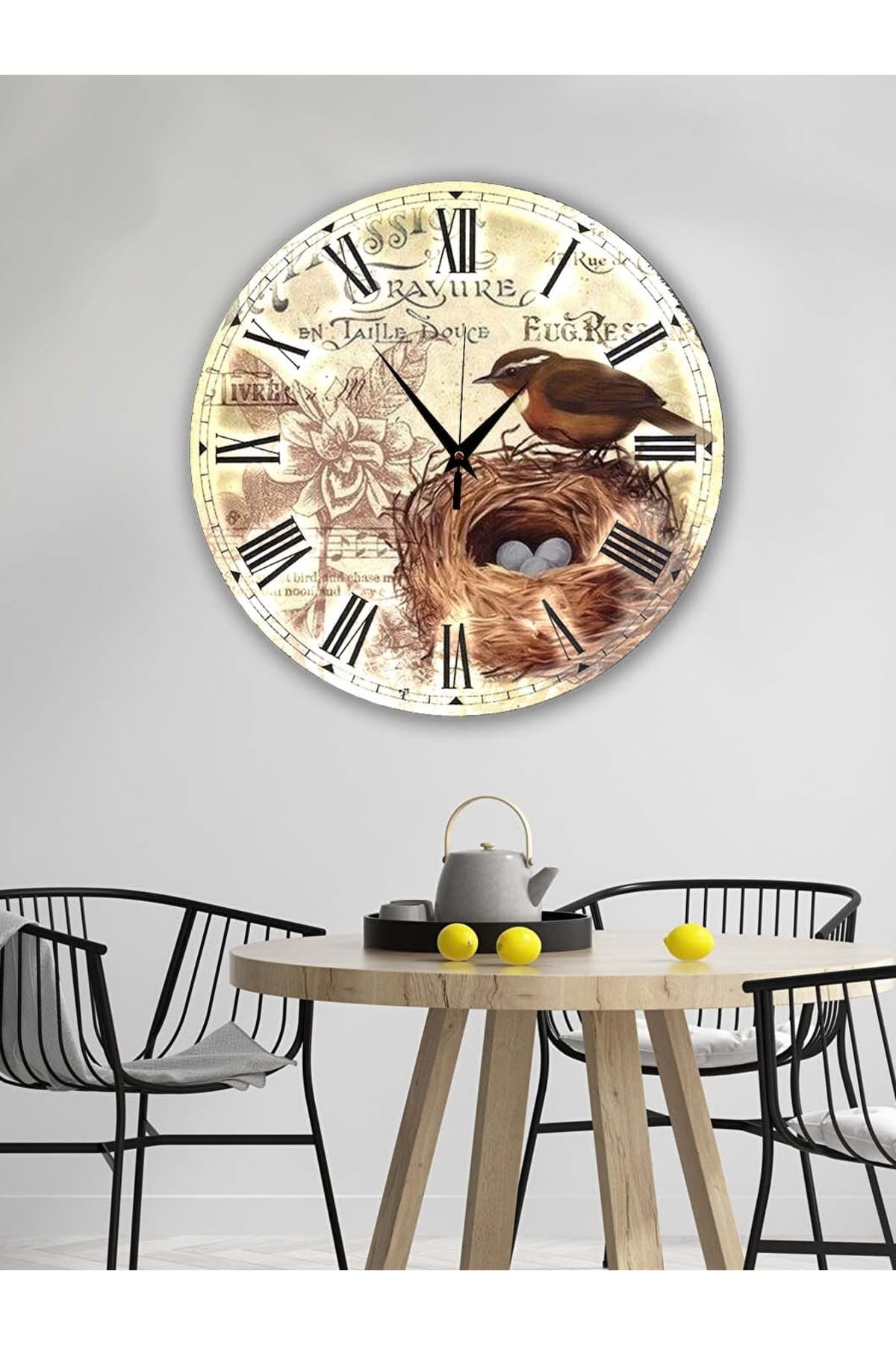 BİLGE LAZER Retro Tasarımlı Duvar Saati 35x35 Cm