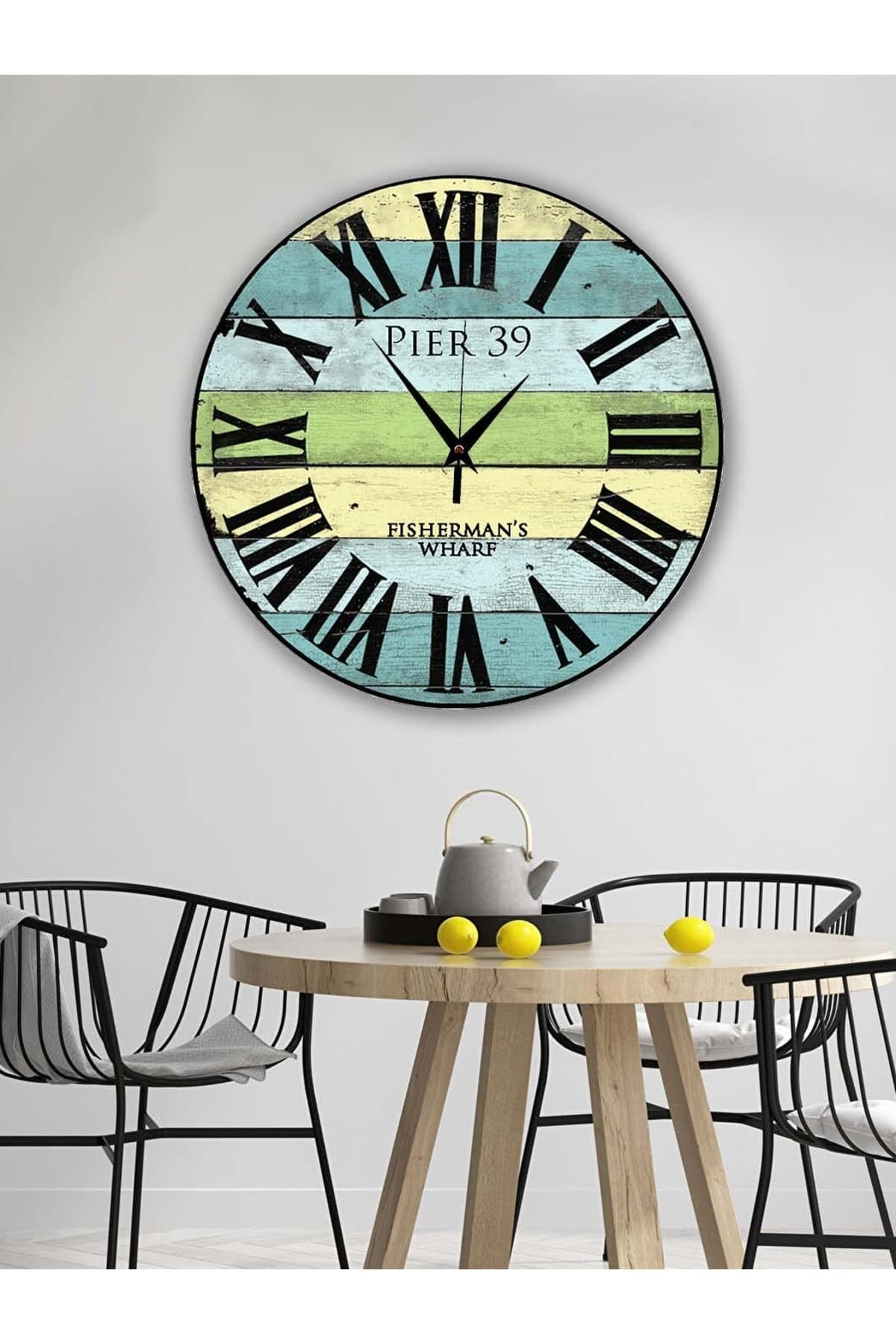 BİLGE LAZER Retro Tasarımlı Duvar Saati 35x35 Cm
