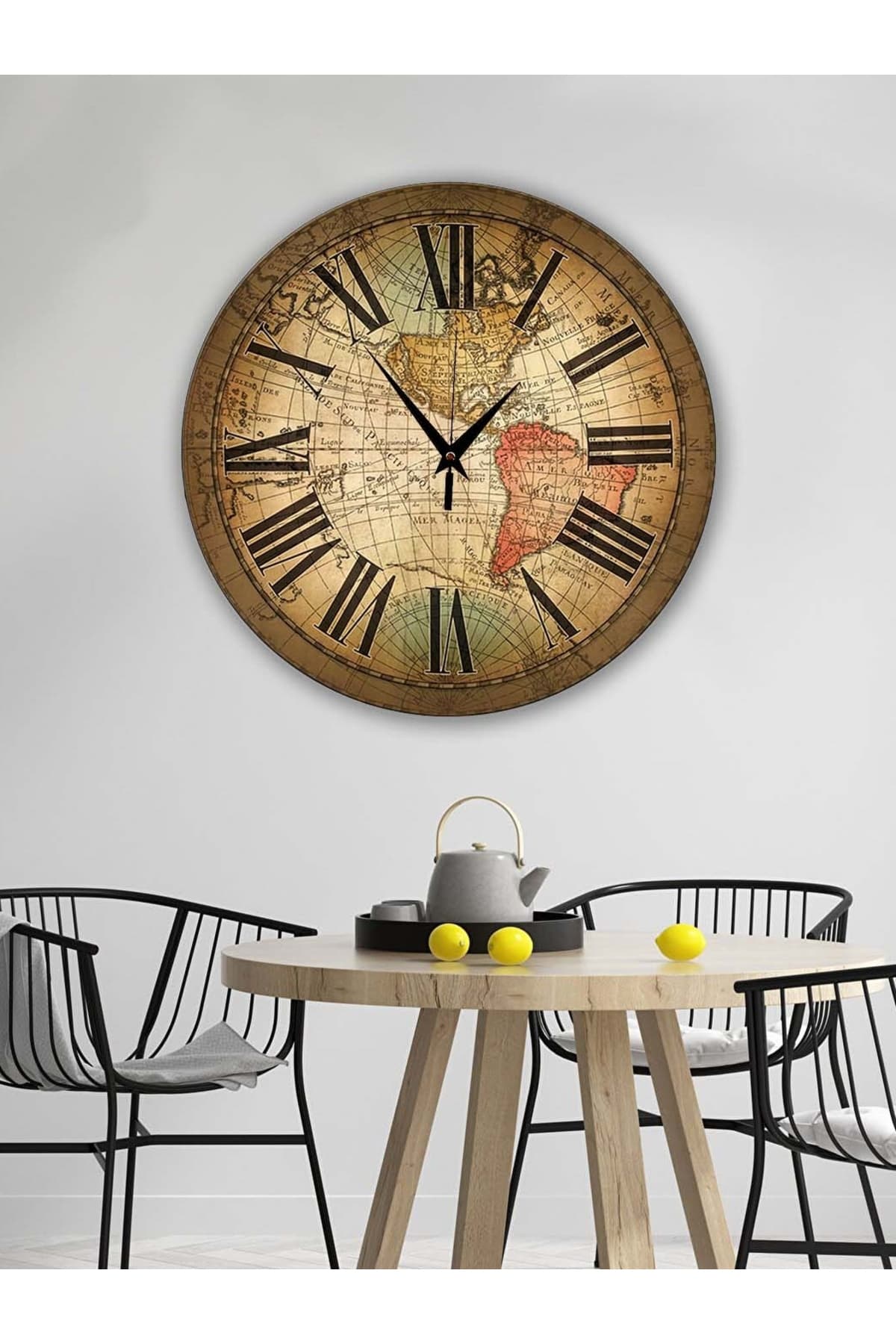 Retro Tasarımlı Duvar Saati 35x35 cm