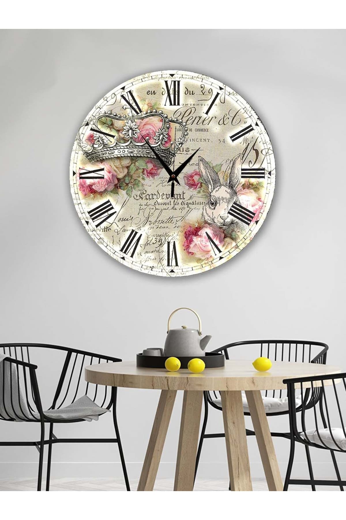 BİLGE LAZER Retro Tasarımlı Duvar Saati 35x35 Cm