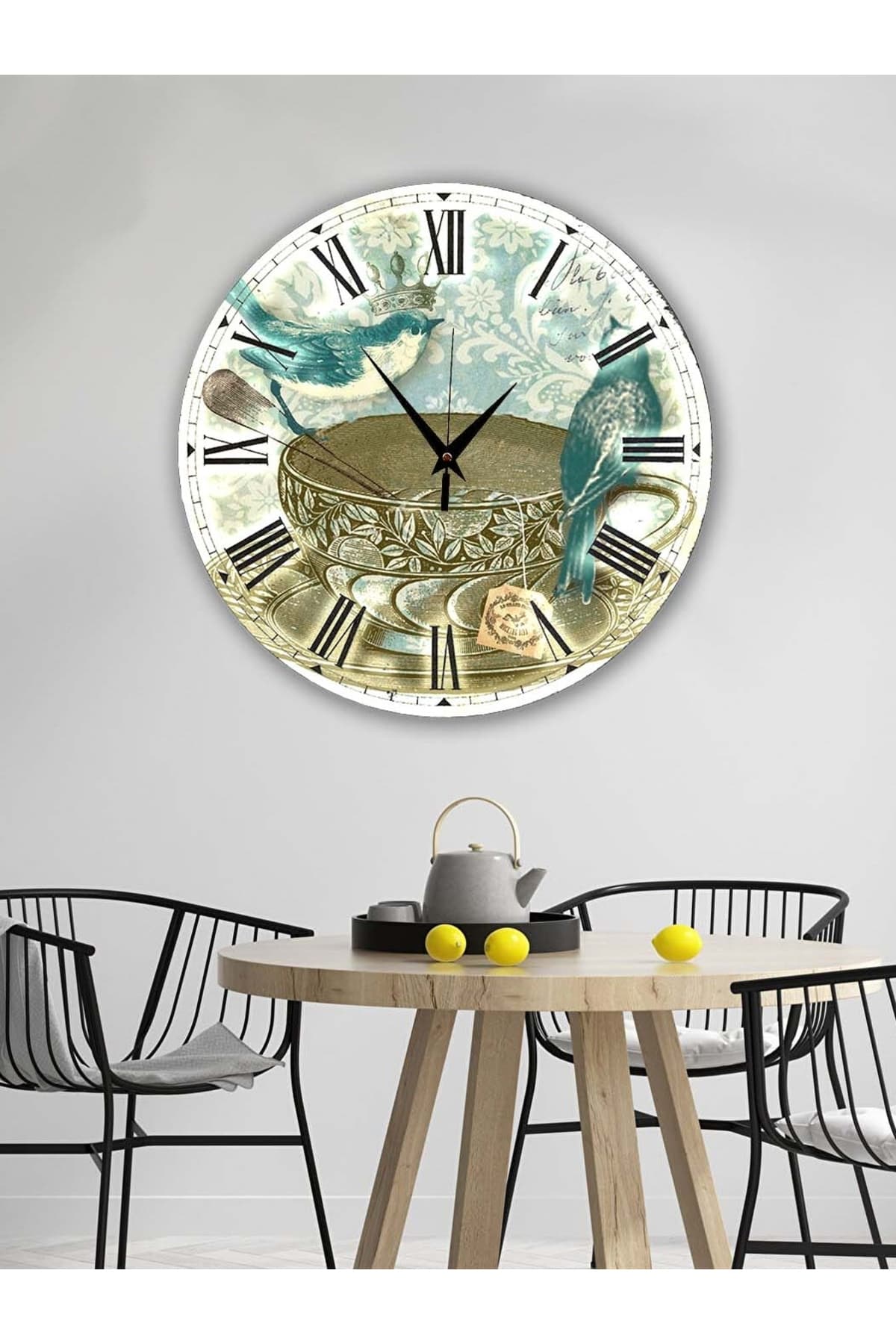 BİLGE LAZER Retro Tasarımlı Duvar Saati 35x35 Cm