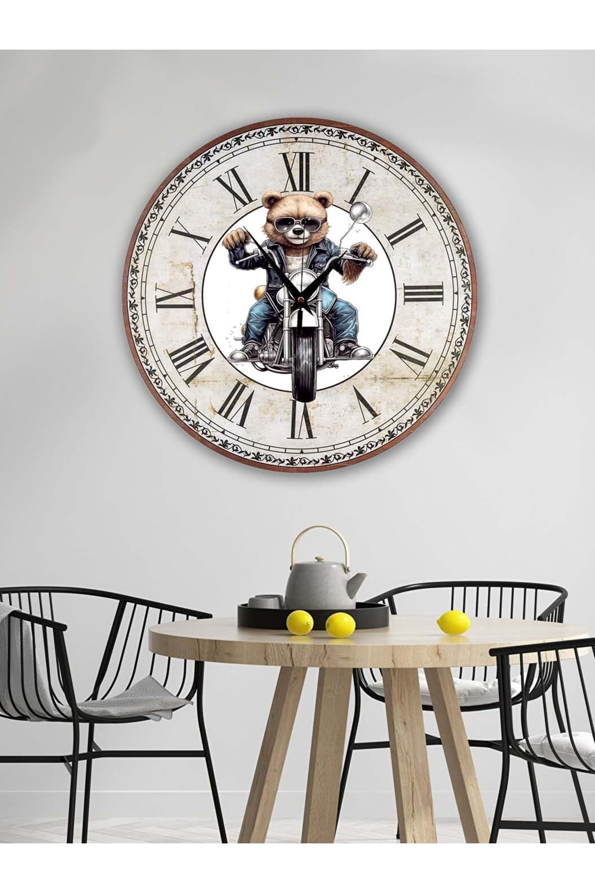 BİLGE LAZER Retro Tasarımlı Duvar Saati 35x35 Cm