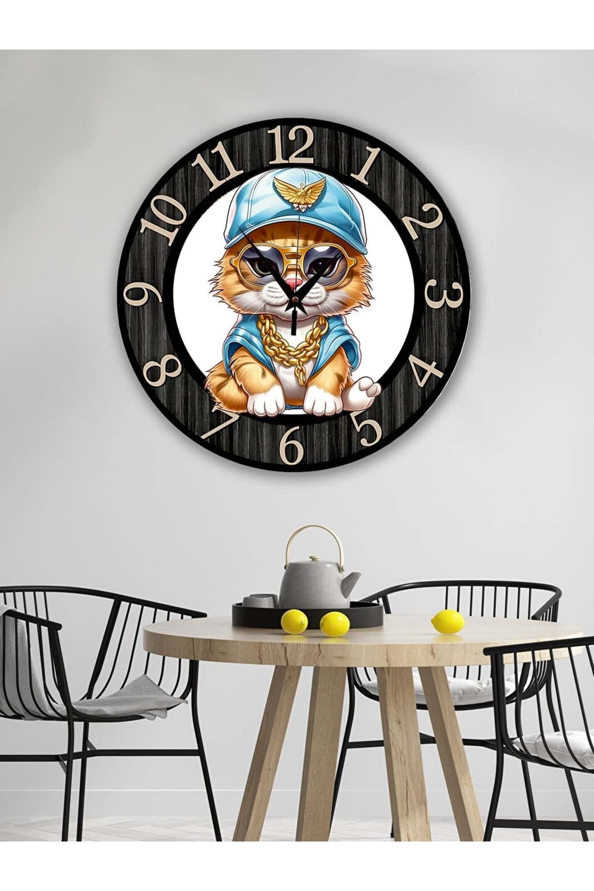 BİLGE LAZER Retro Tasarımlı Duvar Saati 35x35 Cm